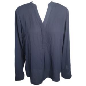 🆓 FREE The Limited dark blue v-neck long sleeve blouse sz extra small Preppy
